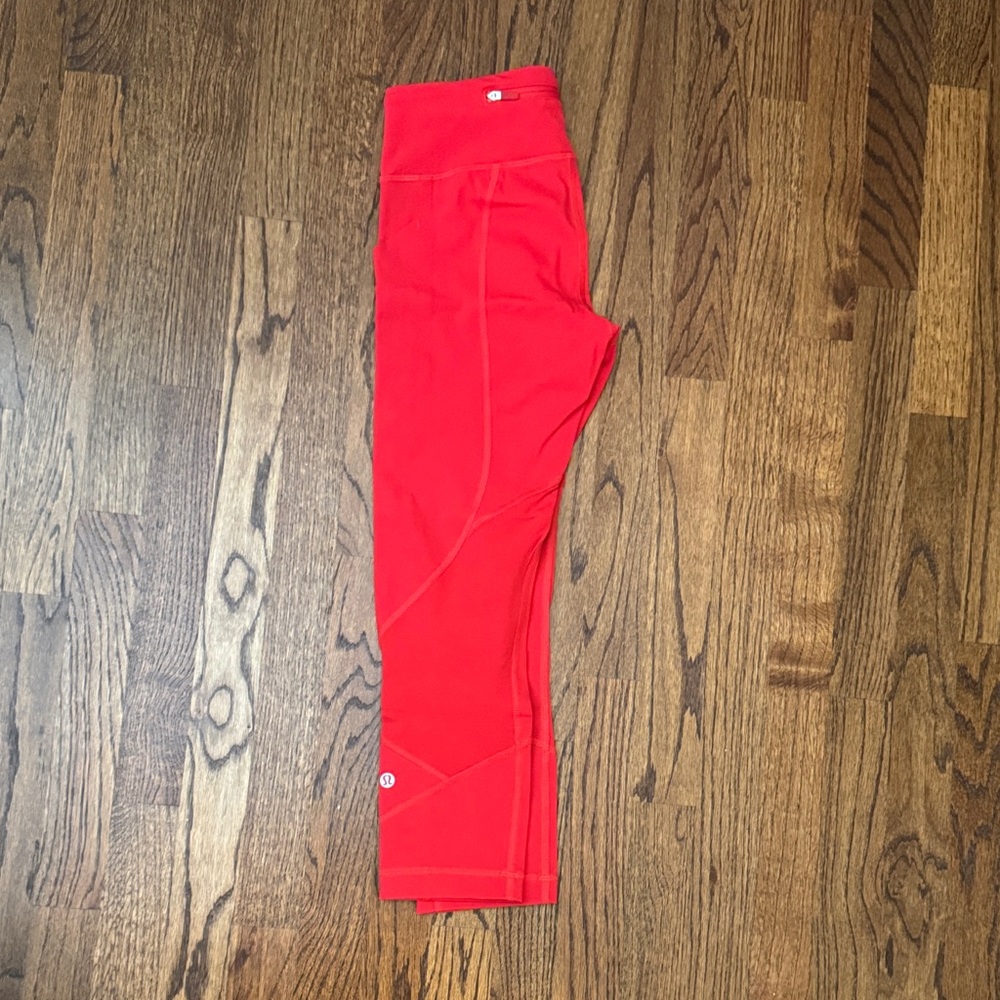 Lululemon Run Inspire Crops, Size 4, Red